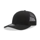 Decky 6021 6 Panel Mid Profile Structured Cotton Blend Trucker A - Black