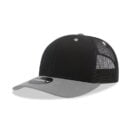 Decky 6021 6 Panel Mid Profile Structured Cotton Blend Trucker B - Black/Grey