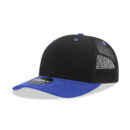 Decky 6021 6 Panel Mid Profile Structured Cotton Blend Trucker B - Black/Royal