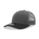 Decky 6021 6 Panel Mid Profile Structured Cotton Blend Trucker B - Charcoal/Black/Black