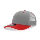 Decky 6021 6 Panel Mid Profile Structured Cotton Blend Trucker B - Red/Grey