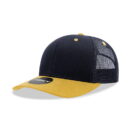 Decky 6021 6 Panel Mid Profile Structured Cotton Blend Trucker B - Navy/Gold