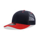 Decky 6021 6 Panel Mid Profile Structured Cotton Blend Trucker B - Navy/Red/Red