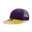 Decky 6021 6 Panel Mid Profile Structured Cotton Blend Trucker B - Purple/Gold/Gold