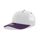 Decky 6021 6 Panel Mid Profile Structured Cotton Blend Trucker B - White/Purple