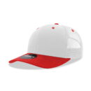 Decky 6021 6 Panel Mid Profile Structured Cotton Blend Trucker B - White/Red