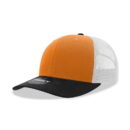 Decky 6021 6 Panel Mid Profile Structured Cotton Blend Trucker B - Black/Orange/White