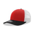 Decky 6021 6 Panel Mid Profile Structured Cotton Blend Trucker B - Black/Red/White