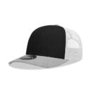 Decky 6021 6 Panel Mid Profile Structured Cotton Blend Trucker B - Heather Grey/Black/White