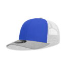 Decky 6021 6 Panel Mid Profile Structured Cotton Blend Trucker B - Heather Grey/Royal/White