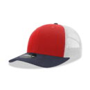 Decky 6021 6 Panel Mid Profile Structured Cotton Blend Trucker B - Navy/Red/White