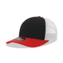 Decky 6021 6 Panel Mid Profile Structured Cotton Blend Trucker B - Red/Black/White