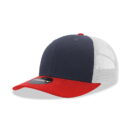 Decky 6021 6 Panel Mid Profile Structured Cotton Blend Trucker B - Red/Navy/White