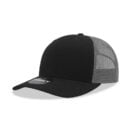 Decky 6021 6 Panel Mid Profile Structured Cotton Blend Trucker B - Black/Charcoal