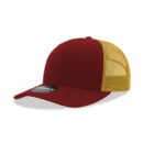 Decky 6021 6 Panel Mid Profile Structured Cotton Blend Trucker C - Cardinal/Gold