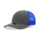 Decky 6021 6 Panel Mid Profile Structured Cotton Blend Trucker C - Charcoal/Neon Blue