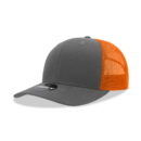 Decky 6021 6 Panel Mid Profile Structured Cotton Blend Trucker C - Charcoal/Neon Orange