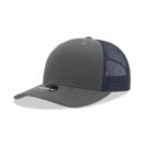 Decky 6021 6 Panel Mid Profile Structured Cotton Blend Trucker C - Charcoal/Navy