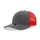 Decky 6021 6 Panel Mid Profile Structured Cotton Blend Trucker C - Charcoal/Red