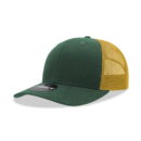 Decky 6021 6 Panel Mid Profile Structured Cotton Blend Trucker C - Forest/Gold