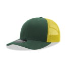 Decky 6021 6 Panel Mid Profile Structured Cotton Blend Trucker C - Forest/Yellow