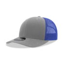 Decky 6021 6 Panel Mid Profile Structured Cotton Blend Trucker C - Grey/Royal