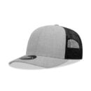 Decky 6021 6 Panel Mid Profile Structured Cotton Blend Trucker C - Heather Grey/Black