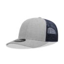 Decky 6021 6 Panel Mid Profile Structured Cotton Blend Trucker C - Heather Grey/Navy