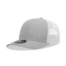 Decky 6021 6 Panel Mid Profile Structured Cotton Blend Trucker C - Heather Grey/White