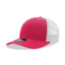 Decky 6021 6 Panel Mid Profile Structured Cotton Blend Trucker C - Hot Pink/White