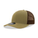 Decky 6021 6 Panel Mid Profile Structured Cotton Blend Trucker C - Khaki/Brown