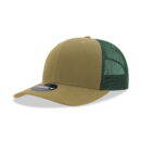 Decky 6021 6 Panel Mid Profile Structured Cotton Blend Trucker C - Khaki/Forest