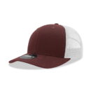 Decky 6021 6 Panel Mid Profile Structured Cotton Blend Trucker C - Maroon/White