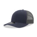 Decky 6021 6 Panel Mid Profile Structured Cotton Blend Trucker C - Navy/Charcoal