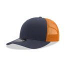 Decky 6021 6 Panel Mid Profile Structured Cotton Blend Trucker C - Navy/Orange