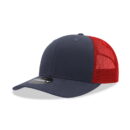 Decky 6021 6 Panel Mid Profile Structured Cotton Blend Trucker C - Navy/Red