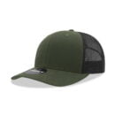 Decky 6021 6 Panel Mid Profile Structured Cotton Blend Trucker C - Olive/Black