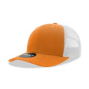 Decky 6021 6 Panel Mid Profile Structured Cotton Blend Trucker C - Orange/White