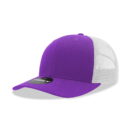 Decky 6021 6 Panel Mid Profile Structured Cotton Blend Trucker C - Purple/White