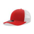 Decky 6021 6 Panel Mid Profile Structured Cotton Blend Trucker C - Red/White