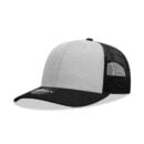 Decky 6021 6 Panel Mid Profile Structured Cotton Blend Trucker C - Black/Grey/Black