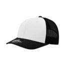 Decky 6021 6 Panel Mid Profile Structured Cotton Blend Trucker C - Black/White/Black