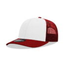 Decky 6021 6 Panel Mid Profile Structured Cotton Blend Trucker C - Cardinal/White/Cardinal