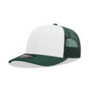 Decky 6021 6 Panel Mid Profile Structured Cotton Blend Trucker C - Forest/White/Forest