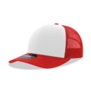 Decky 6021 6 Panel Mid Profile Structured Cotton Blend Trucker C - Red/White/Red