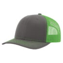 Richardson - Snapback Trucker Cap - 112 - Charcoal/Neon Green