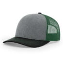 Richardson - Snapback Trucker Cap - 112 - Heather Grey/Dark Green/Black