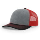 Richardson - Snapback Trucker Cap - 112 - Heather Grey/Red/Black