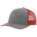 Richardson - Snapback Trucker Cap - 112 - Heather Gray/Red