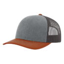 Richardson - Snapback Trucker Cap - 112 - Heather Gray/Charcoal/Dark Orange